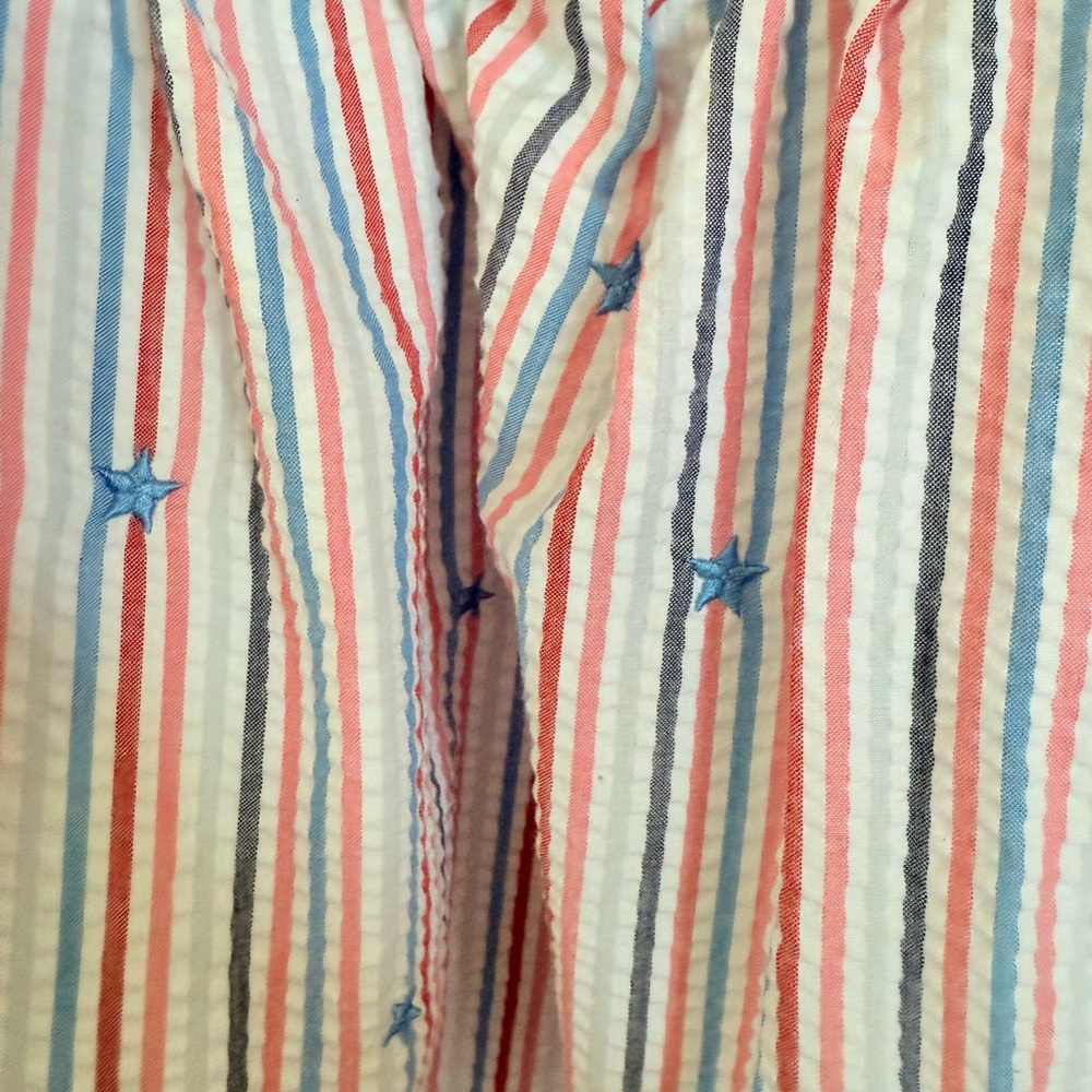Adorable Multicolor Striped Patriotic Girls Dress w/ bow - Size 4t - Picture 3 of 4